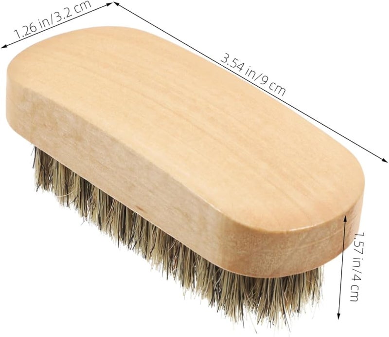 فرشاة أحذية سفر مدمجة بمقبض مريح، بشعيرات خنزير متينة لإزالة البقع - Image 2